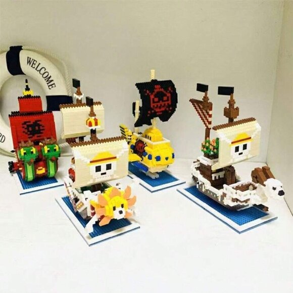 1pc Anime Pirate Ship Teen Building Blocks Sunshine Miles Merry World Of Warcrat - Picture 1 of 6